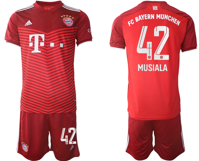 Men 2021-2022 Club Bayern Munich home red #42 Soccer Jersey